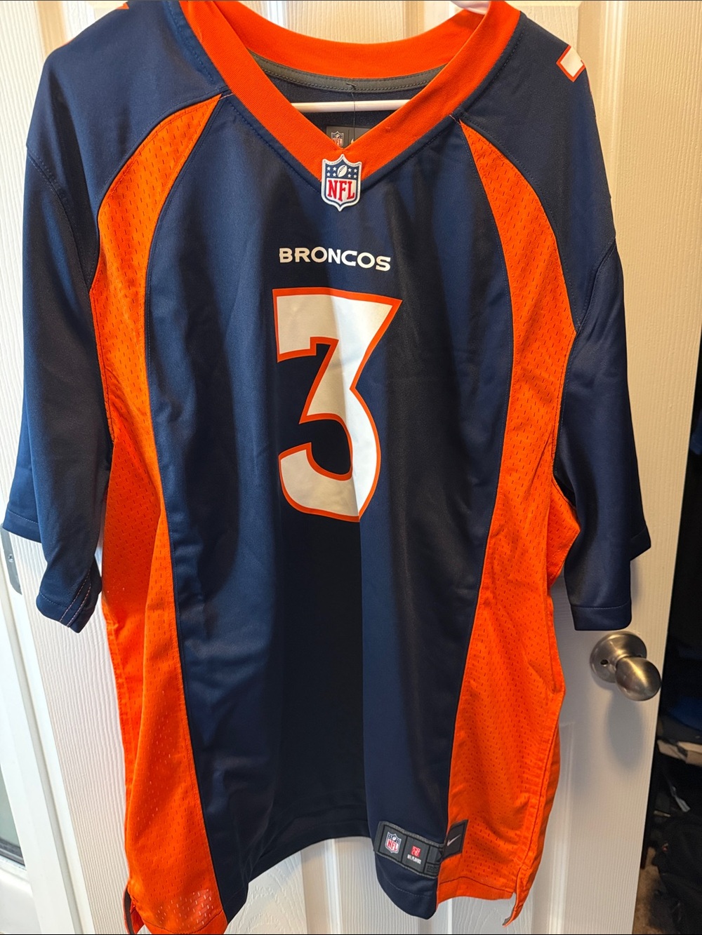 NFL Denver Broncos Navy and Orange #3 Jersey